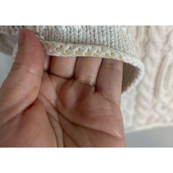 Abercrombie & Fitch Y2K Chunky Cable Ivory Knit Sweater Women's Med - Picture 8 of 8